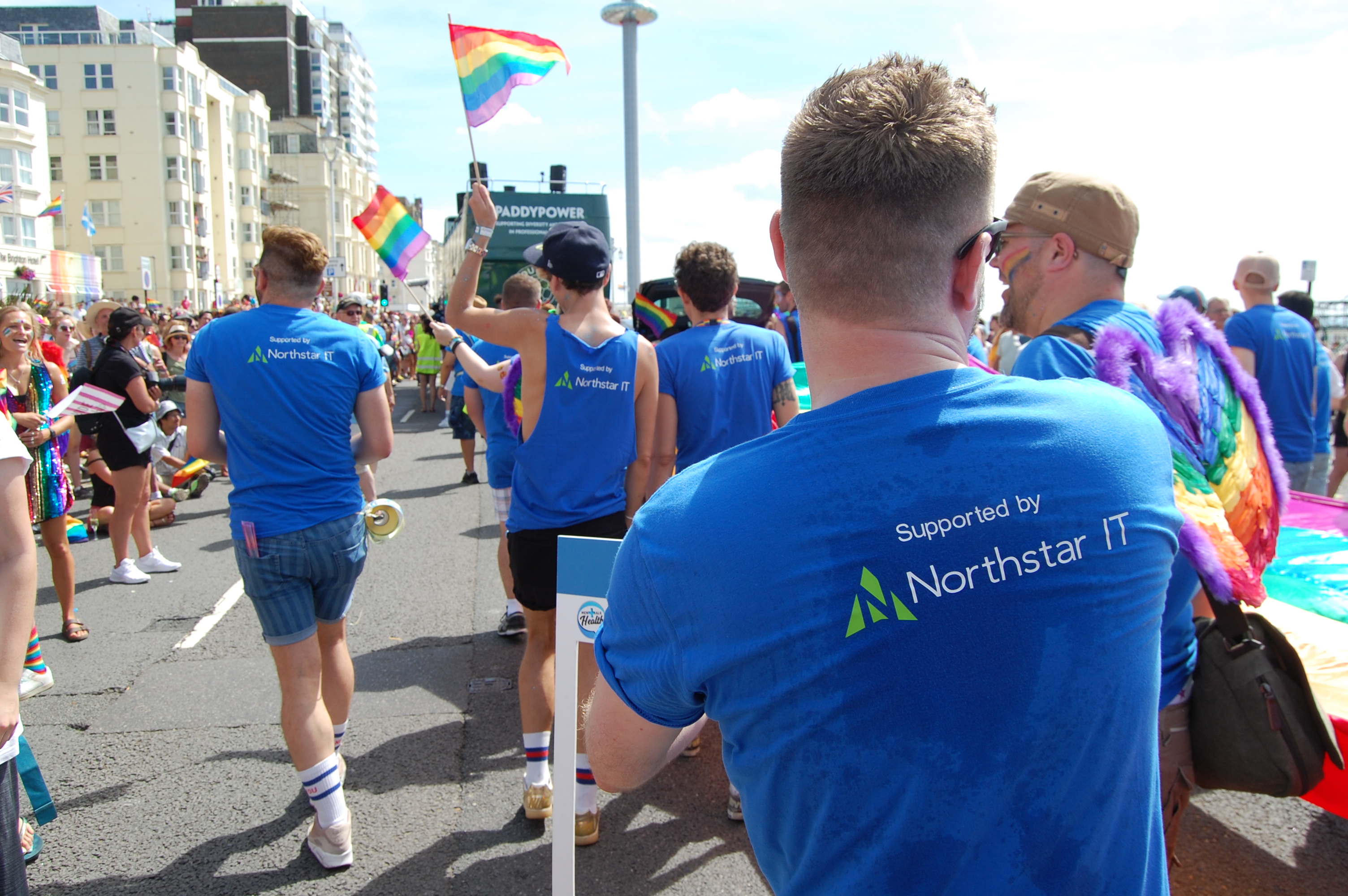 Northstar IT team supporting MenTalkHealth UK charity at Brighton Pride 2019.